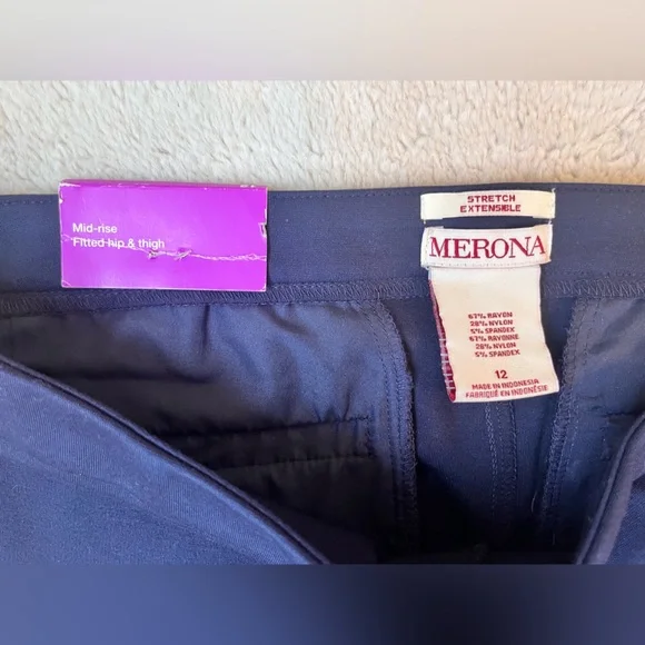 NWT Merona Navy Blue Skinny Pants Women Size 12 - Picture 3 of 7